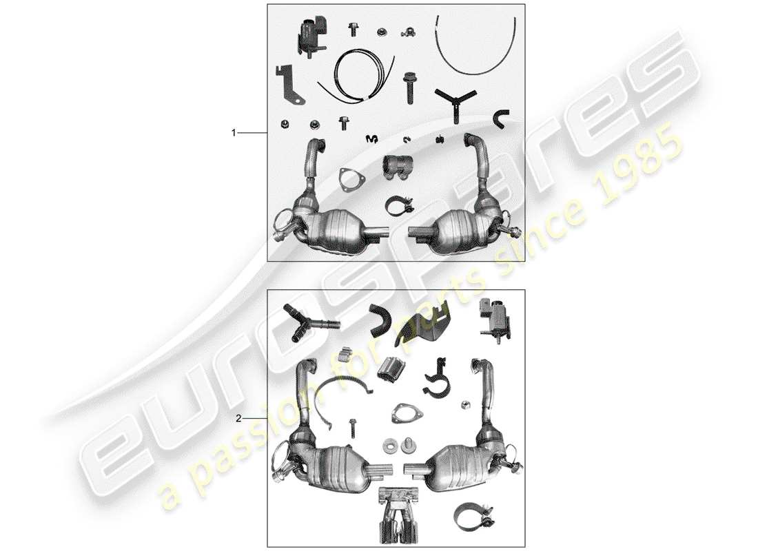 Porsche Tequipment catalogue (2010) Système d'échappement Schéma des pièces
