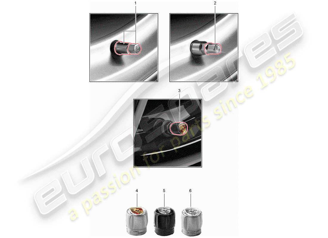 Porsche Tequipment catalogue (2010) bouchon de valve pour Schéma des pièces