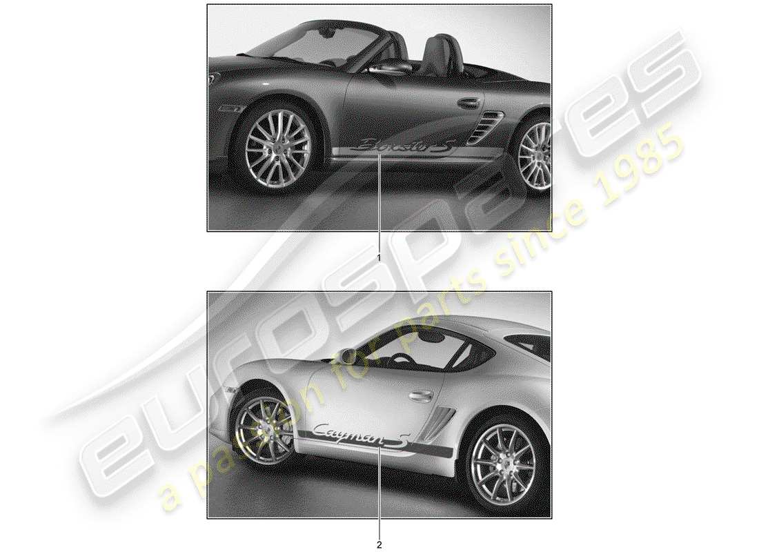 Porsche Tequipment catalogue (2010) feuille de garniture Schéma des pièces
