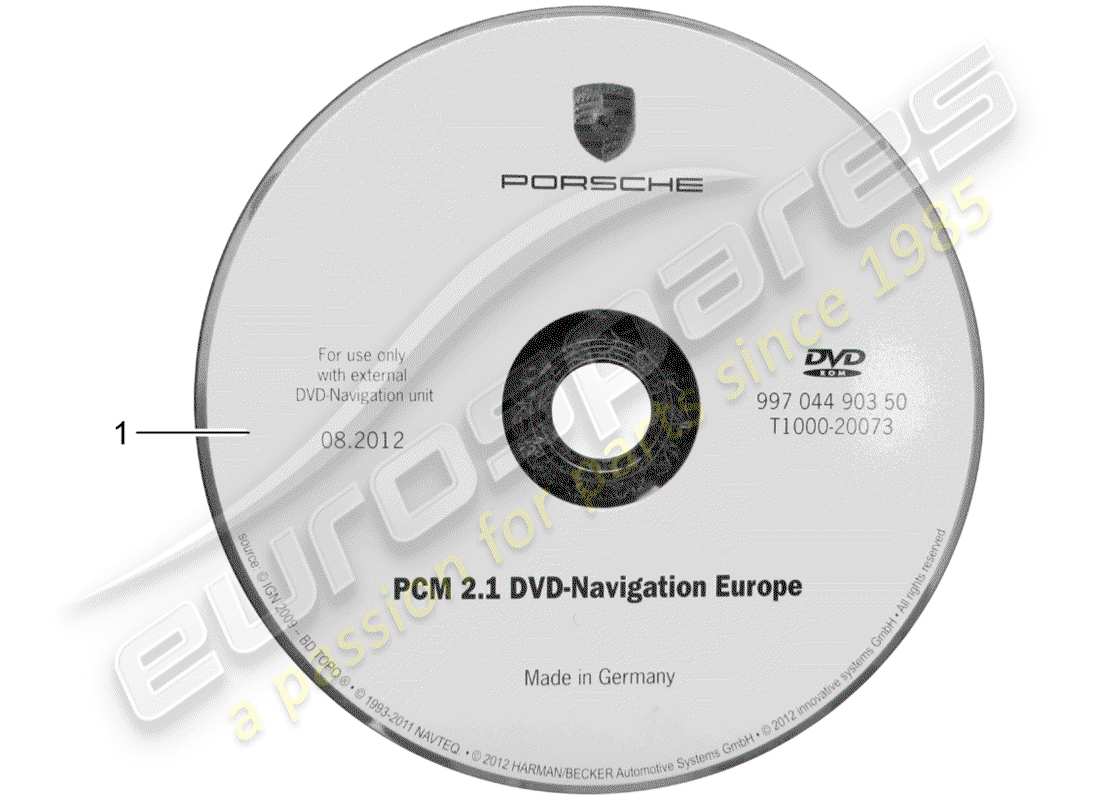 Porsche Tequipment catalogue (2012) La navigation Schéma des pièces