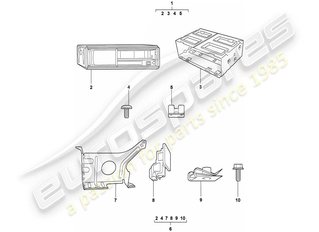 Porsche Tequipment catalogue (2012) CHANGEUR DE CD Schéma des pièces