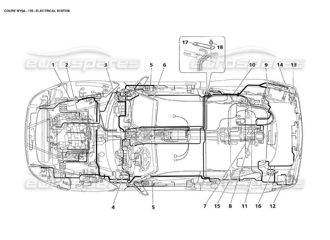 Maserati 4200 Coupé (2004) Système électrique Schéma des pièces