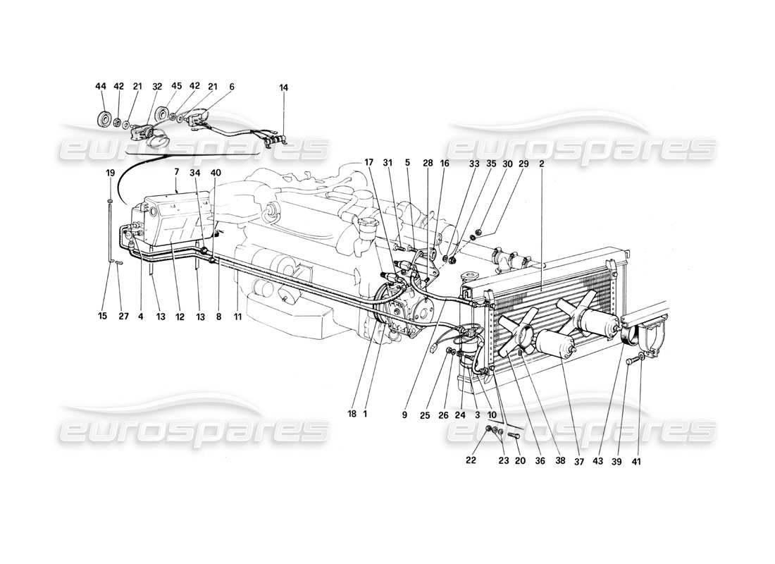 Ferrari 400i (1983 Mécanique) Système de conditionnement d'air Schéma des pièces