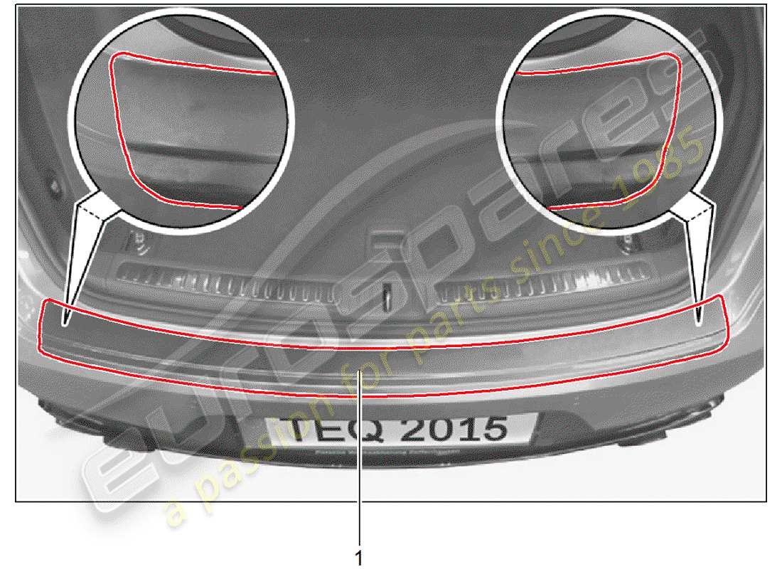 Porsche Tequipment Macan (2014) PROTECTION DU BORD DE CHARGE Diagramme de pièce