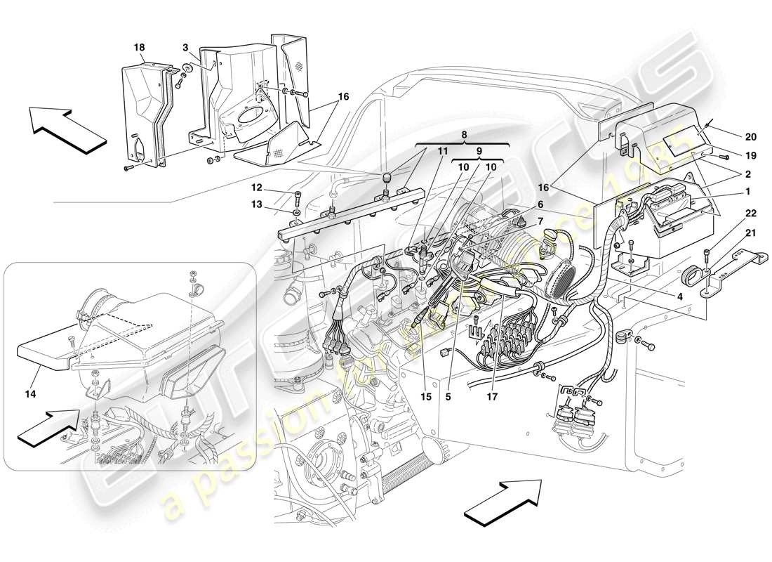 Maserati MC12 SYSTÈME D'INJECTION - ALLUMAGE Schéma des pièces