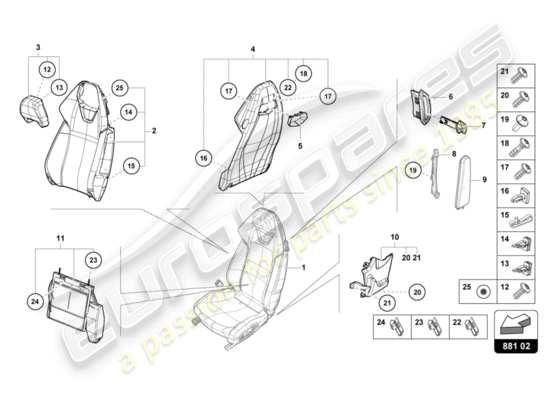 a part diagram from the Lamborghini Evo Coupe 2WD (2020) parts catalogue