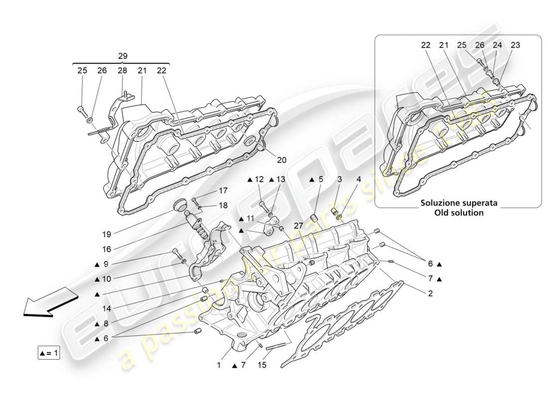 Maserati GranTurismo (2009) Culasse droite Diagramme de pièce