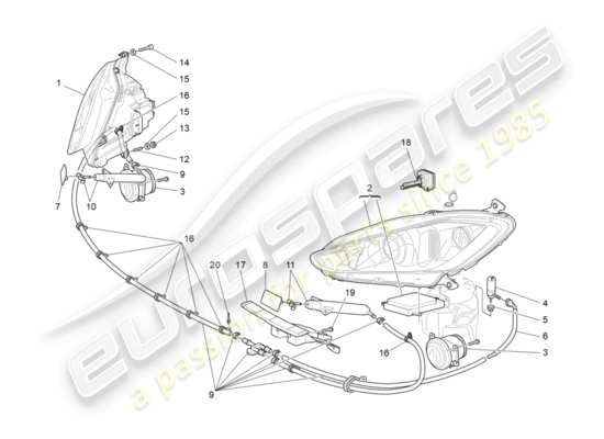 a part diagram from the Maserati GranTurismo (2009) parts catalogue