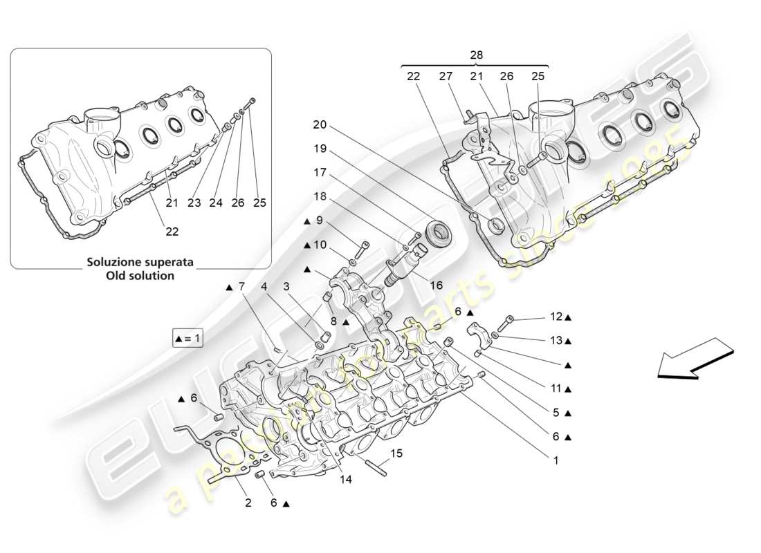 Maserati GranTurismo (2011) Culasse gauche Diagramme de pièce