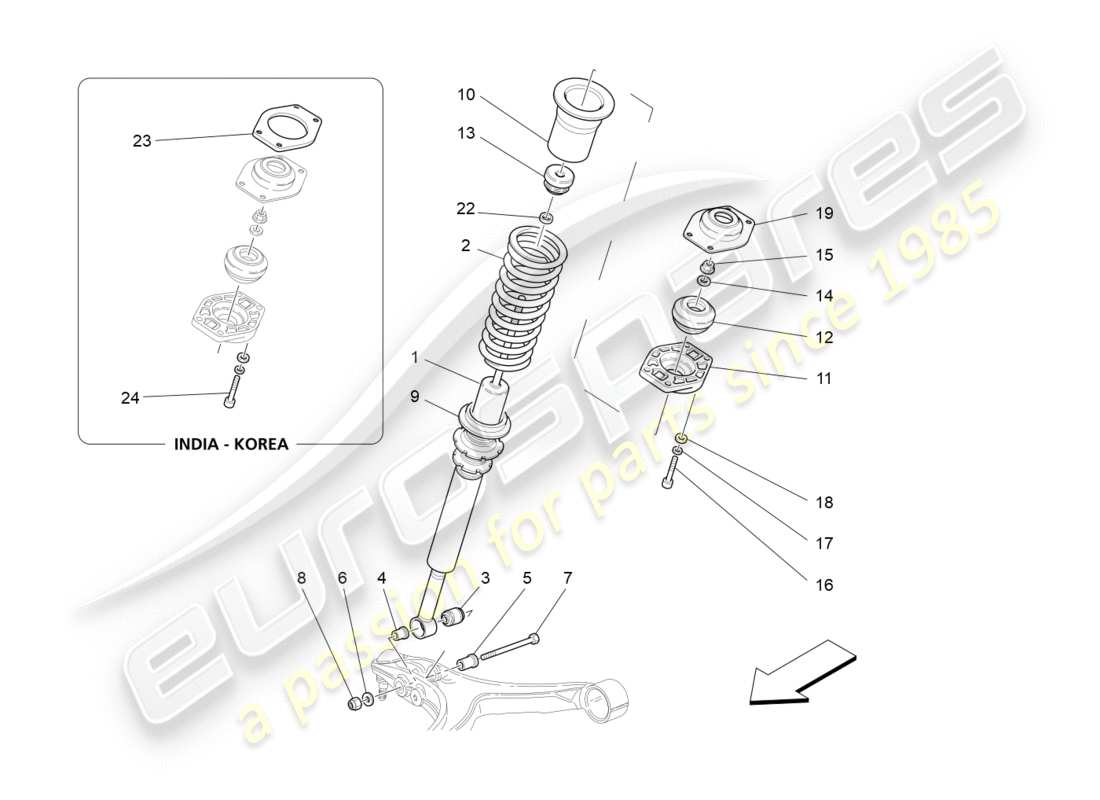 Maserati GranTurismo (2011) dispositifs d'amortisseur avant Diagramme de pièce