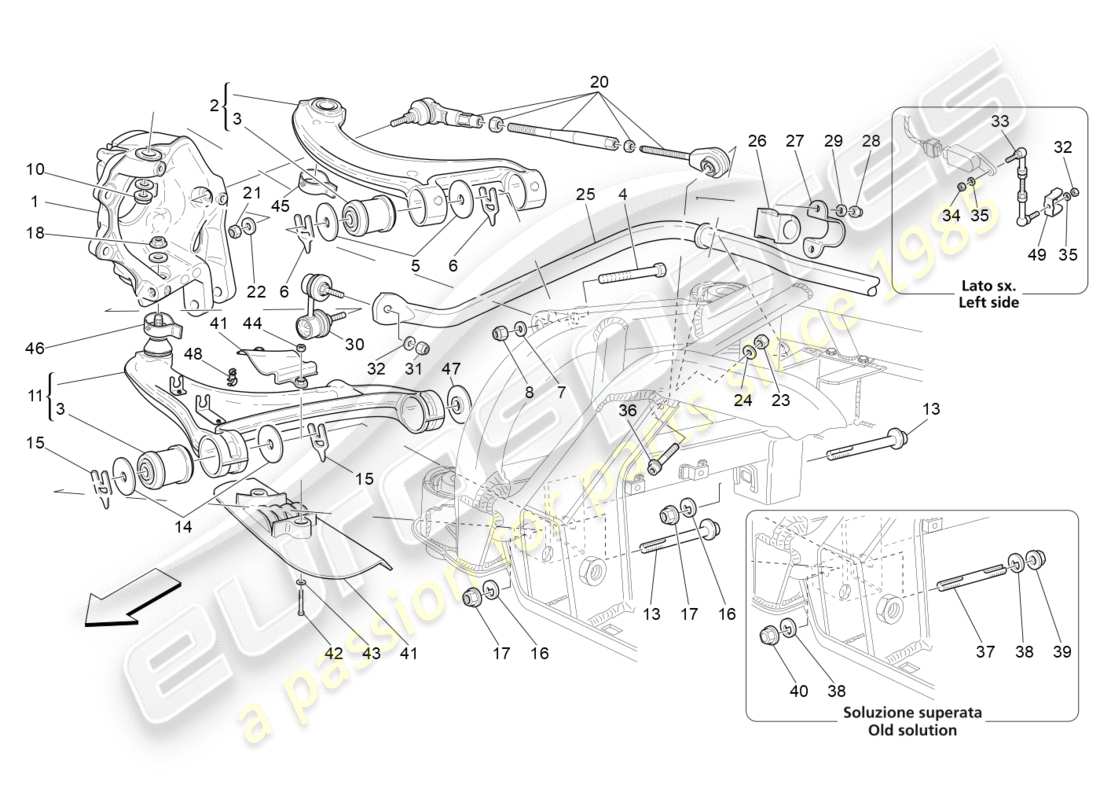 Maserati GranTurismo (2011) Suspension arrière Diagramme de pièce