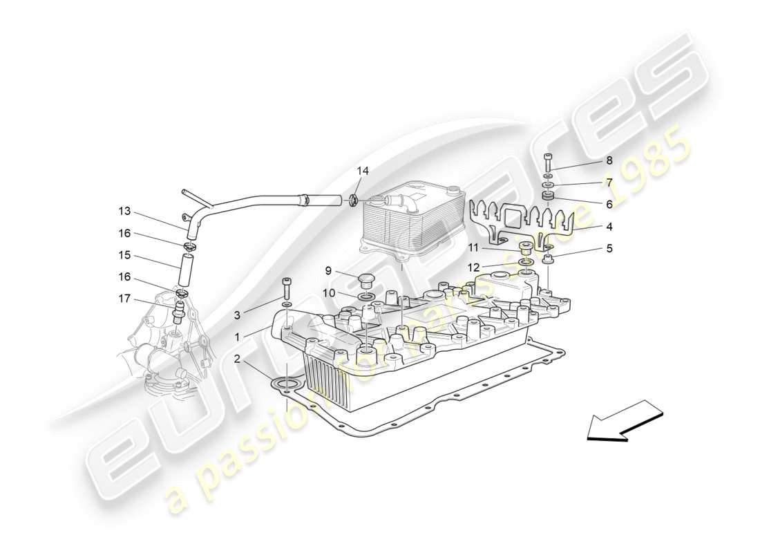 Maserati GranTurismo (2012) échangeur de chaleur Diagramme de pièce