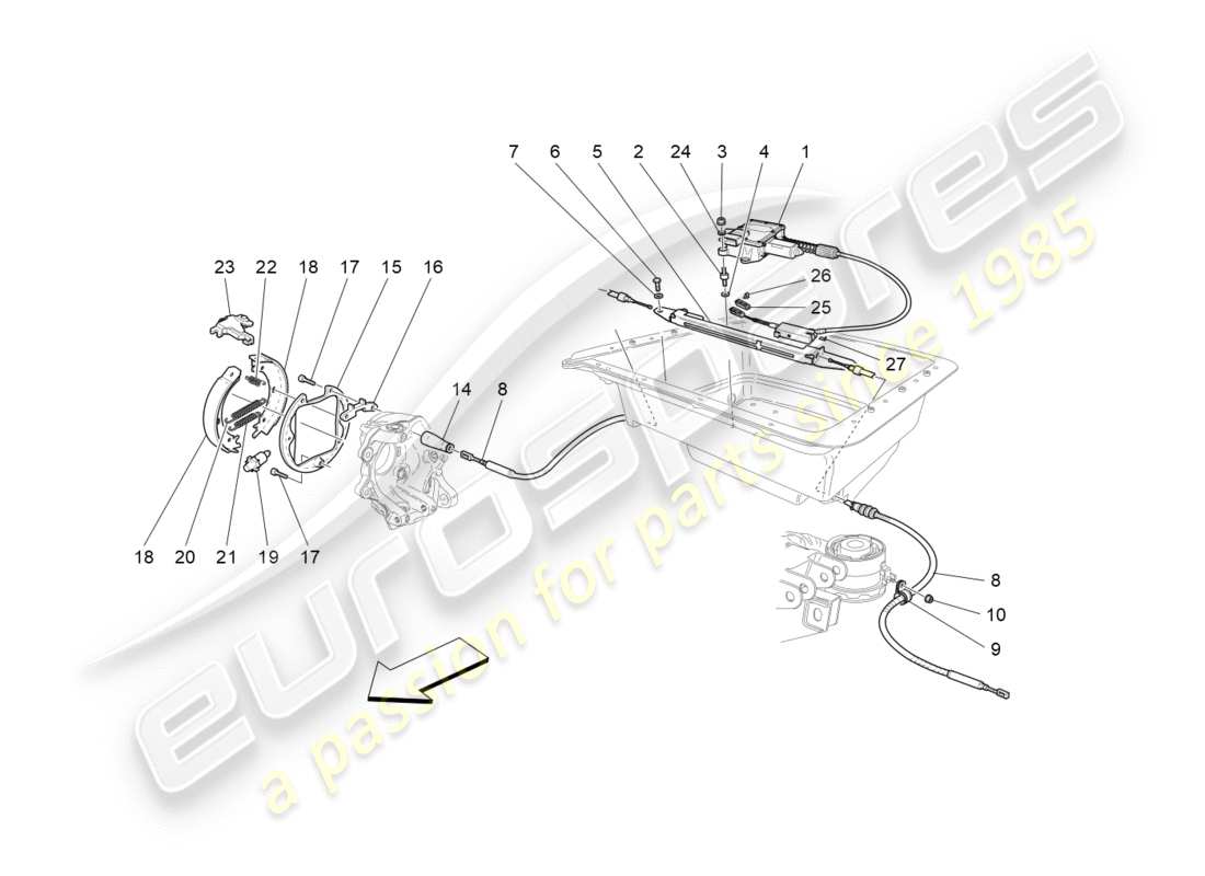 Maserati GranTurismo (2012) Frein à main Diagramme de pièce