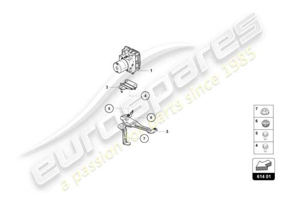 a part diagram from the Lamborghini Performante Coupe (2018) parts catalogue