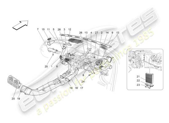 a part diagram from the Maserati GranTurismo (2016) parts catalogue