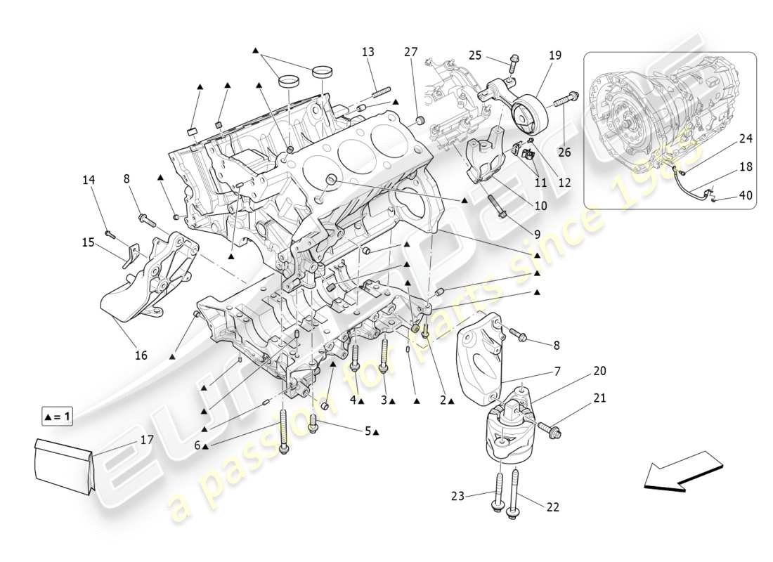 Maserati QTP 3.0 TDS V6 275HP (2015) Carter Diagramme de pièce