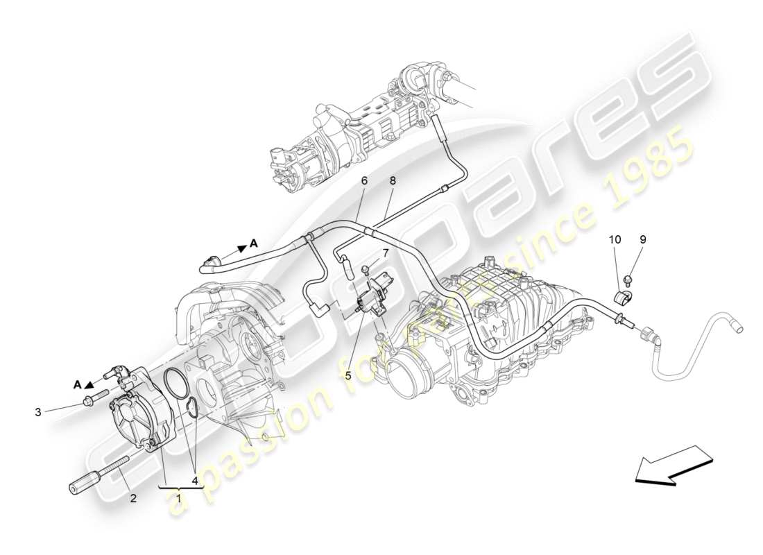 Maserati QTP 3.0 TDS V6 275HP (2015) système d'air supplémentaire Diagramme de pièce
