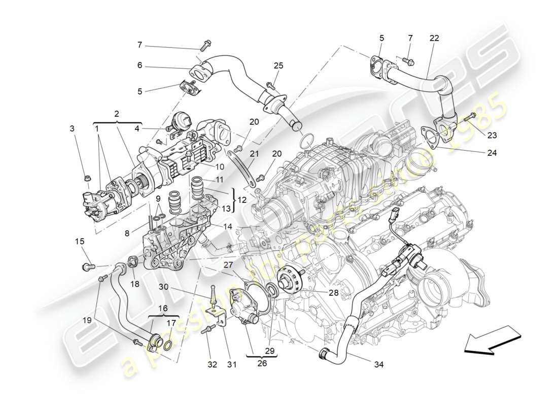 Maserati QTP 3.0 TDS V6 275HP (2015) système de recirculation des vapeurs d'huile Diagramme de pièce