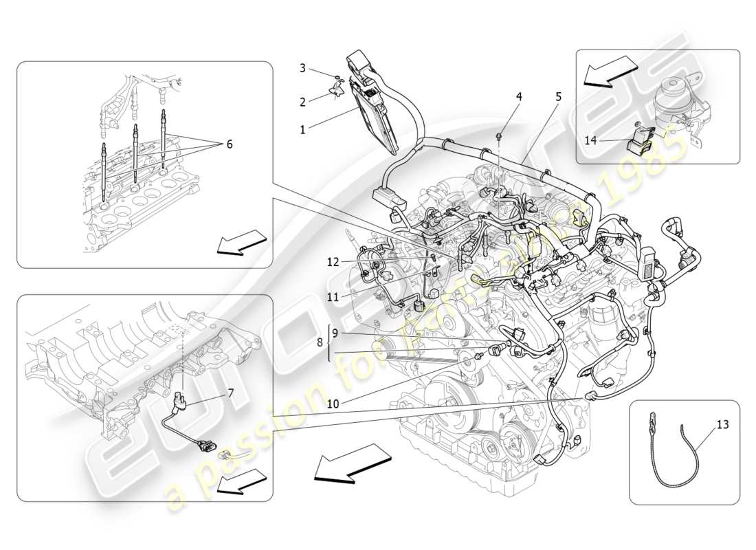 Maserati QTP 3.0 TDS V6 275HP (2015) contrôle électronique : contrôle de l'injection et du calage moteur Diagramme de pièce