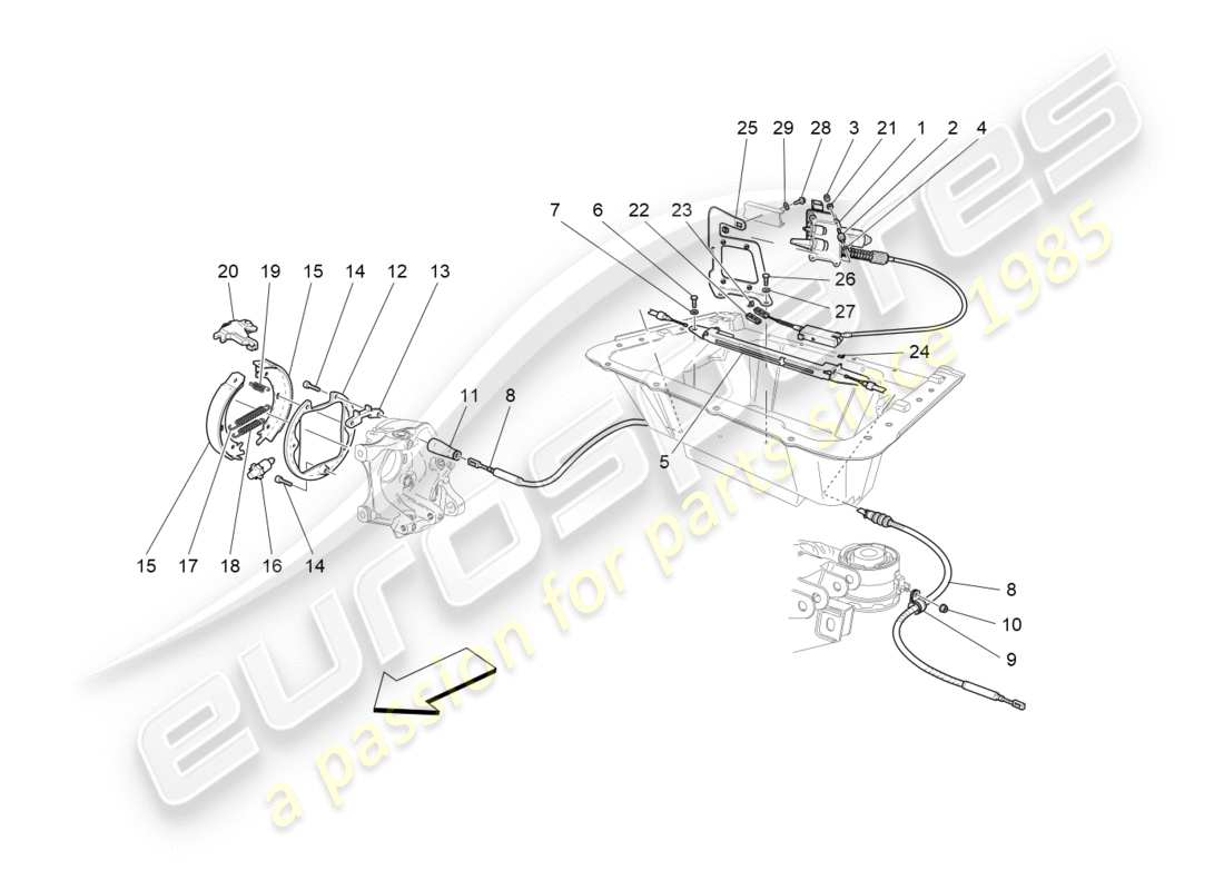 Maserati QTP 3.0 TDS V6 275HP (2015) Frein à main Diagramme de pièce