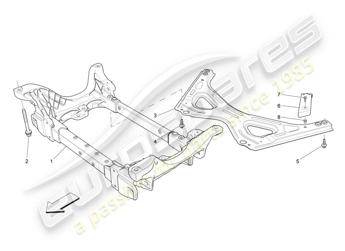 Maserati QTP 3.0 TDS V6 275HP (2015) SOUS-CHÂSSIS AVANT Diagramme de pièce