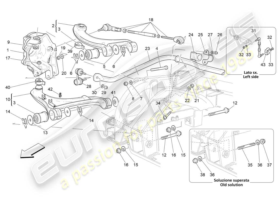 Maserati QTP 3.0 TDS V6 275HP (2015) Suspension arrière Diagramme de pièce