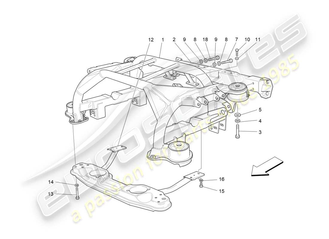Maserati QTP 3.0 TDS V6 275HP (2015) CHÂSSIS ARRIÈRE Diagramme de pièce