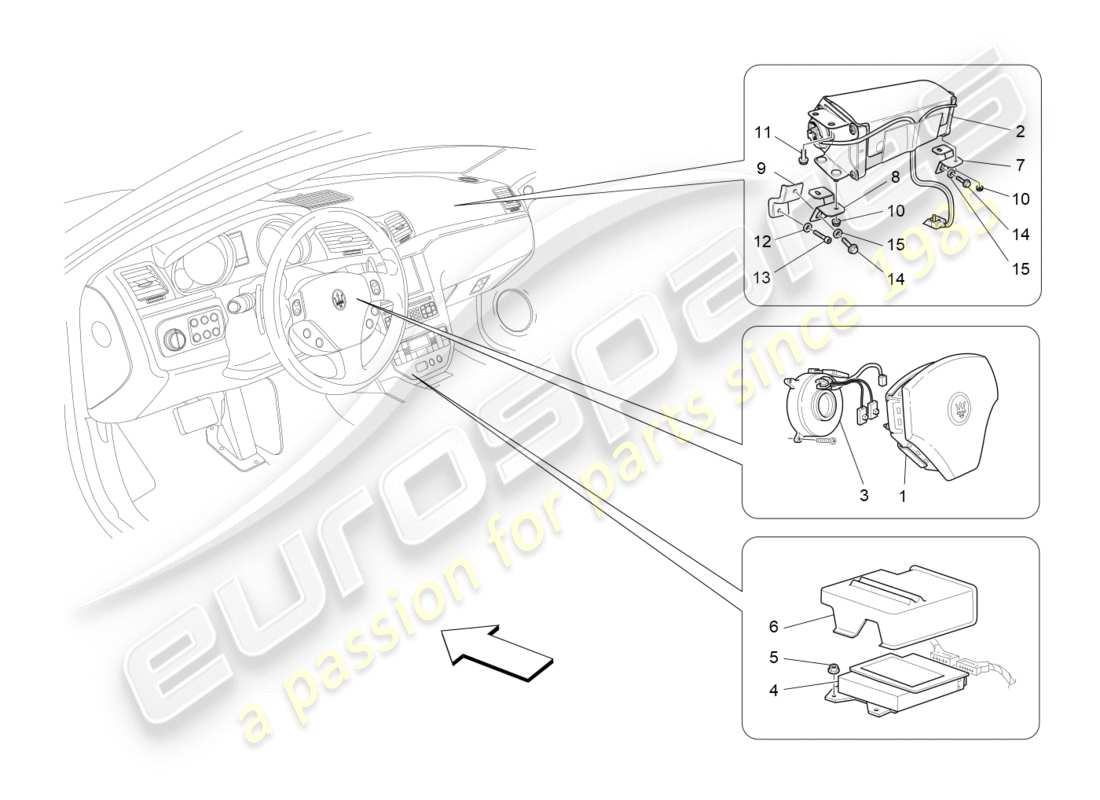 Maserati QTP 3.0 TDS V6 275HP (2015) SYSTÈME D'AIRBAG FRONTAL Diagramme de pièce