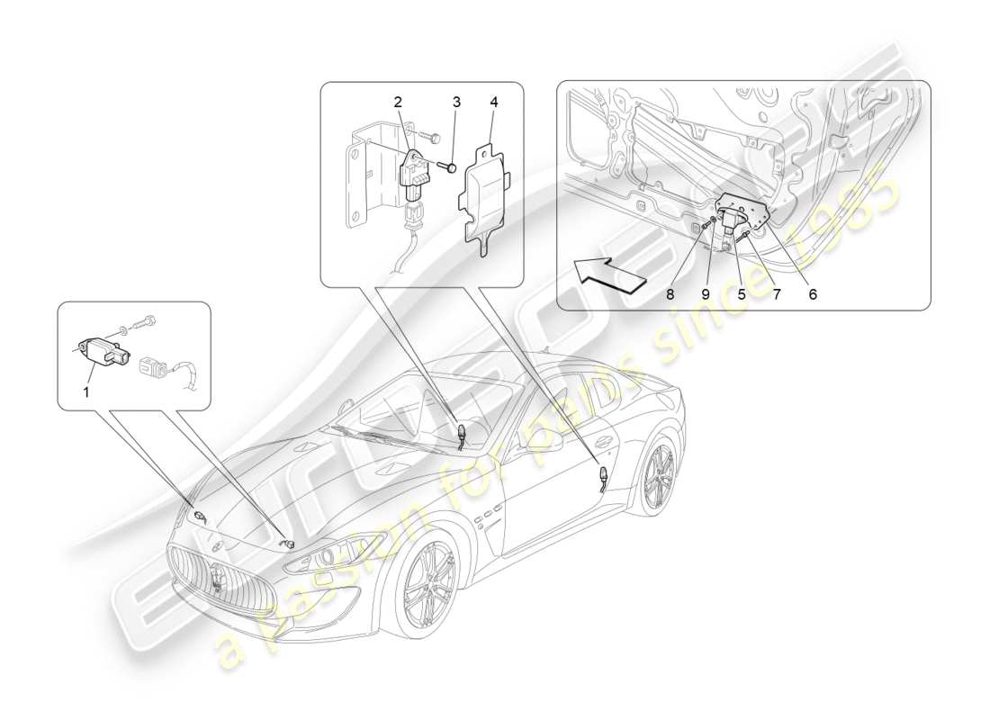 Maserati QTP 3.0 TDS V6 275HP (2015) CAPTEURS DE CRASH Diagramme de pièce