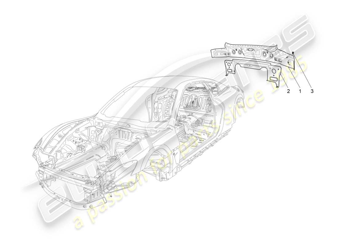 Maserati QTP 3.0 TDS V6 275HP (2015) CARROSSERIE ET ​​GARNITURE EXTÉRIEURE ARRIÈRE Diagramme de pièce