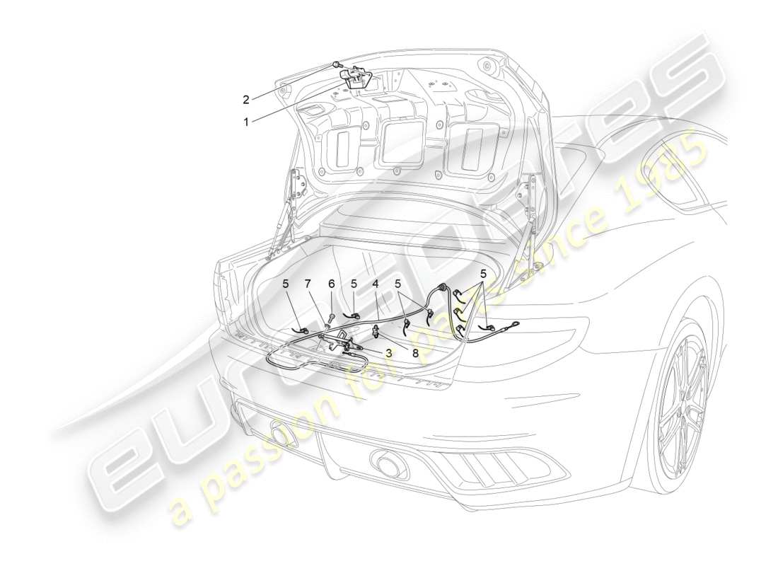 Maserati QTP 3.0 TDS V6 275HP (2015) commande d'ouverture du capot arrière Diagramme de pièce
