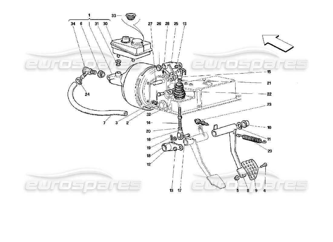 Ferrari 512 M Système hydraulique de freinage - Pas pour GD - Schéma des pièces