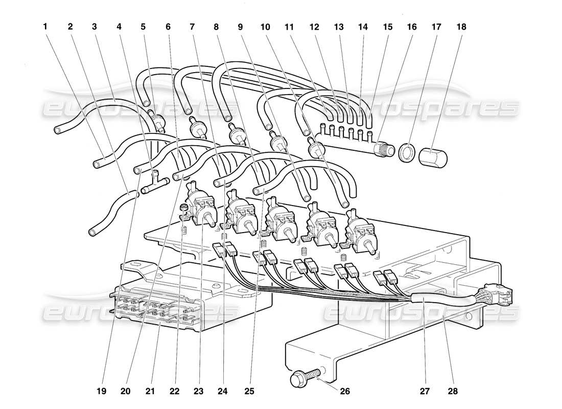 Lamborghini Diablo VT (1994) Contrôle du climat Diagramme de pièce