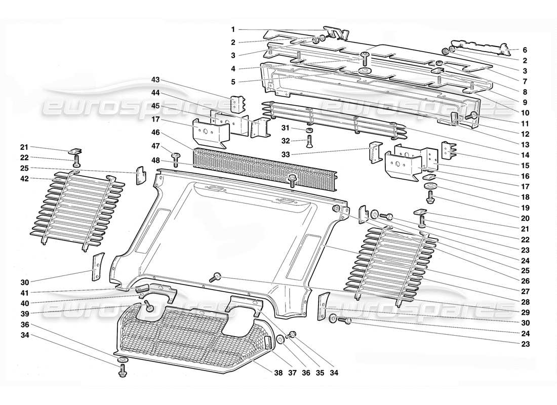 Lamborghini Diablo VT (1994) Éléments de carrosserie arrière Diagramme de pièce