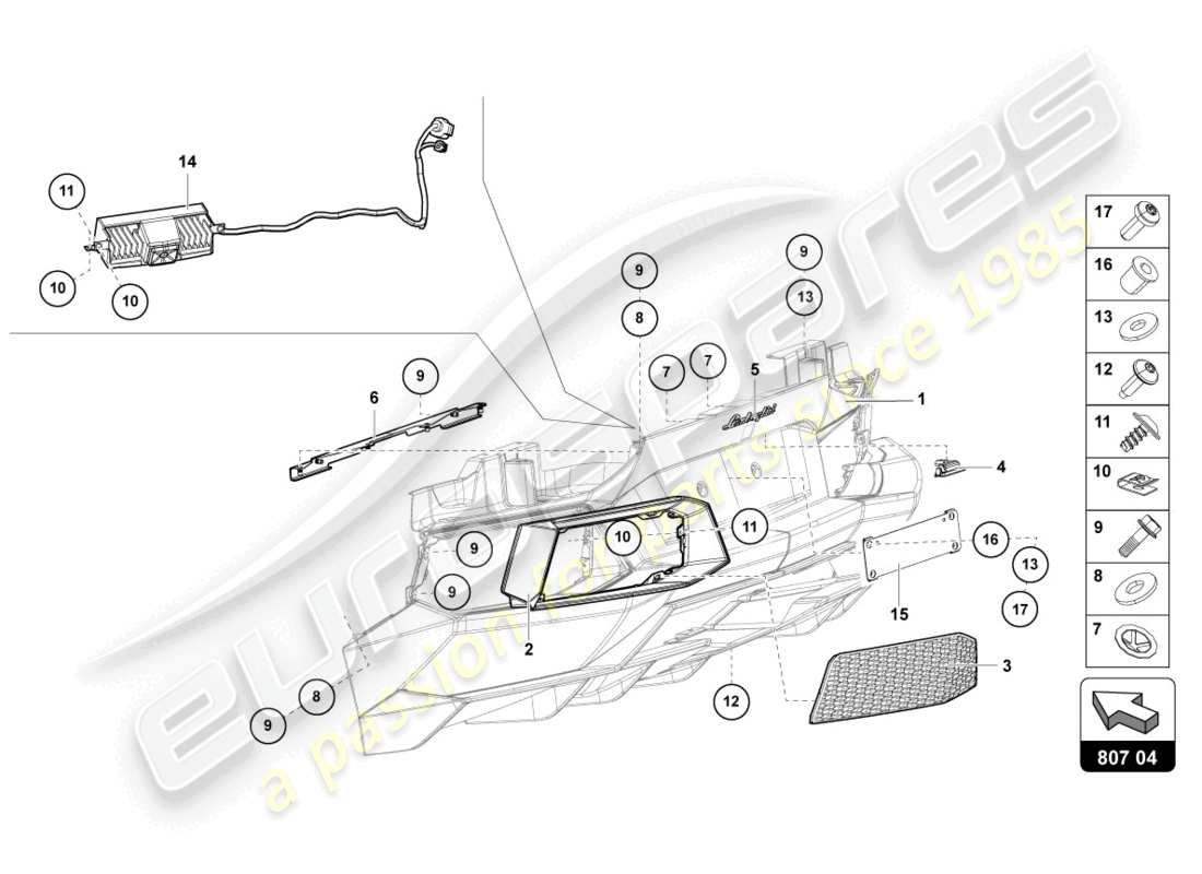 Lamborghini LP700-4 ROADSTER (2016) PARE-CHOC, COMPLET Schéma des pièces