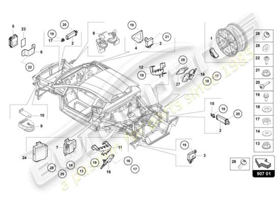 a part diagram from the Lamborghini LP740-4 S COUPE (2018) parts catalogue