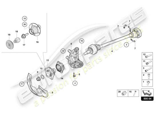 a part diagram from the Lamborghini LP740-4 S ROADSTER (2019) parts catalogue