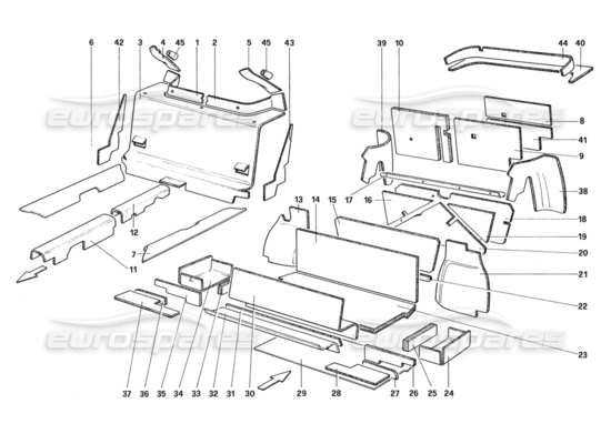 a part diagram from the Ferrari 328 (1988) parts catalogue