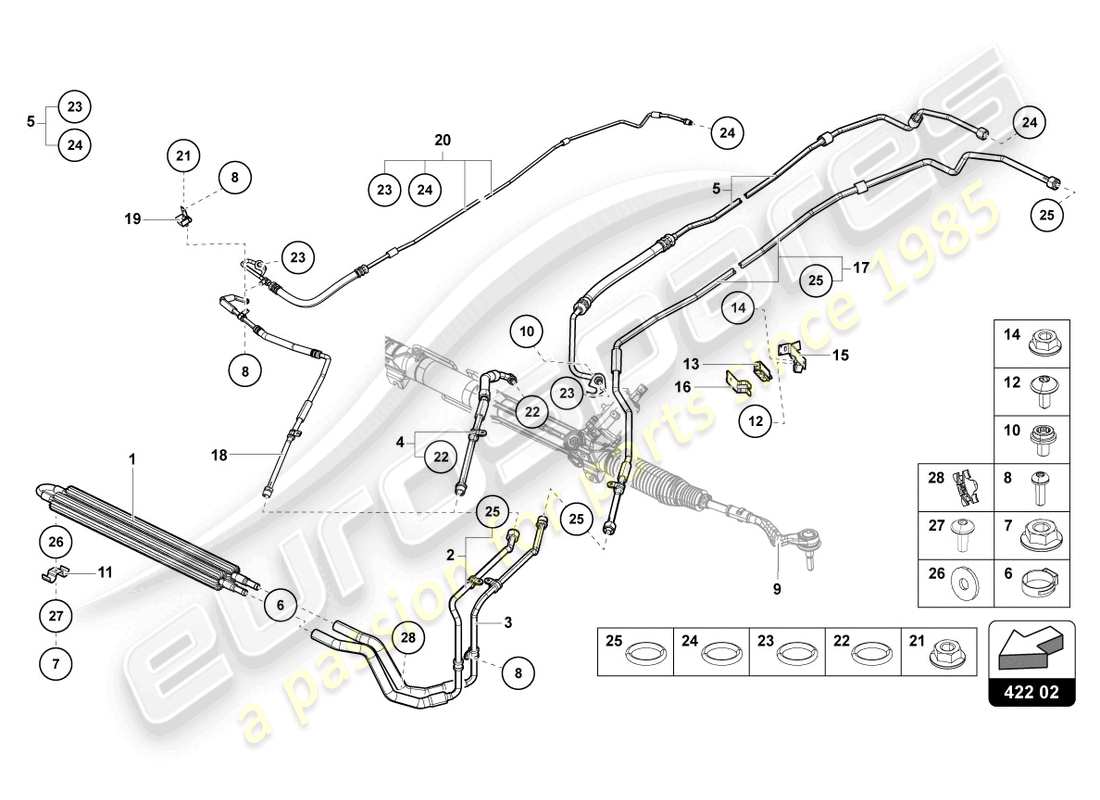 Lamborghini Sian (2021) DIRECTION ASSISTÉE Diagramme de pièce