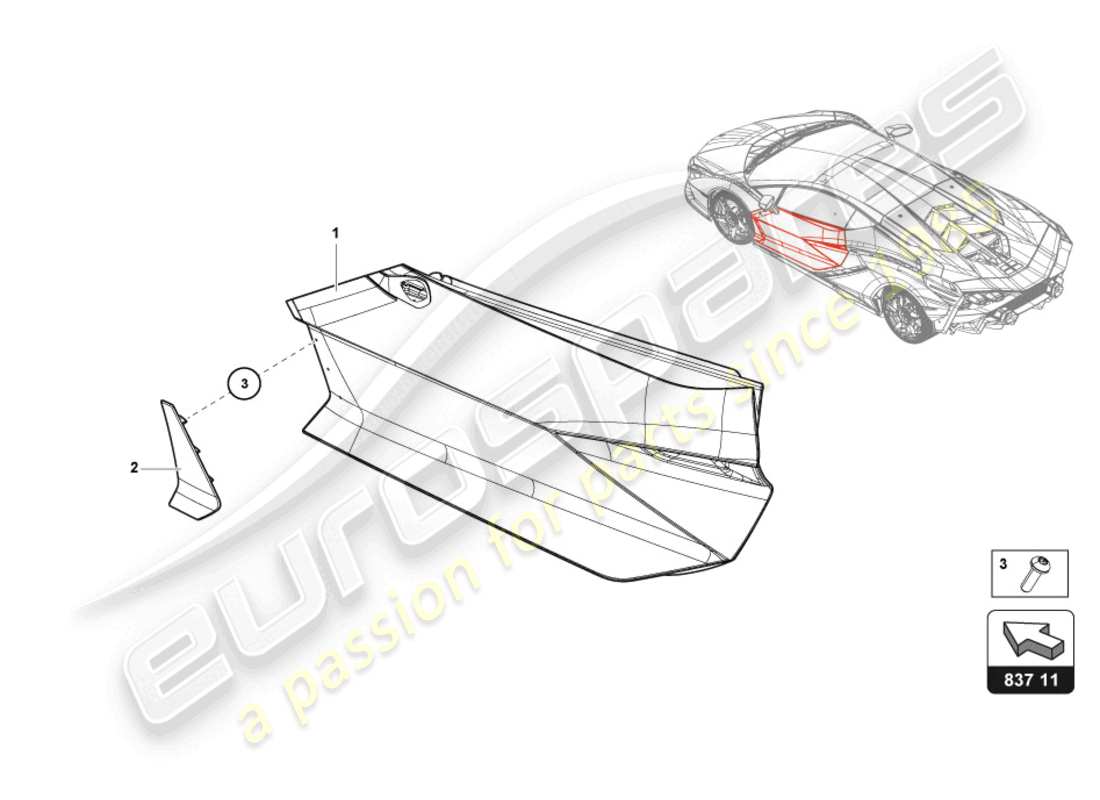 Lamborghini Sian (2021) Porte Diagramme de pièce