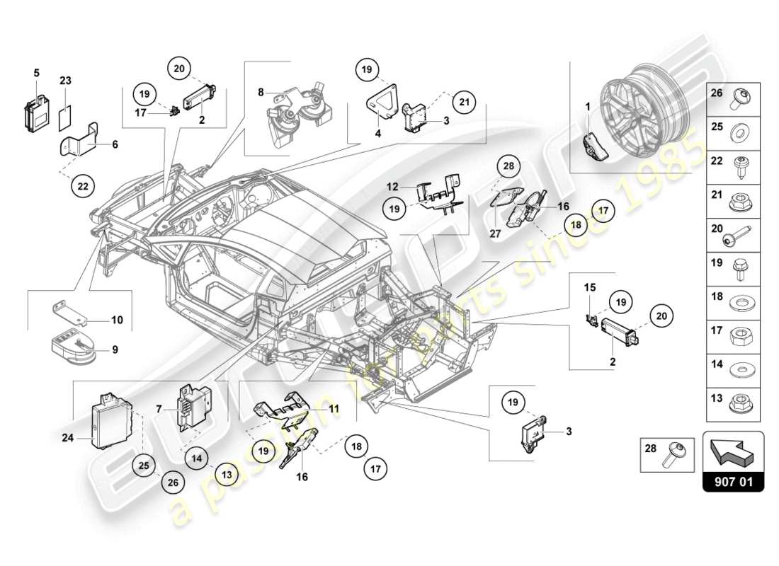 Lamborghini Sian (2021) ÉLECTRIQUE Diagramme de pièce