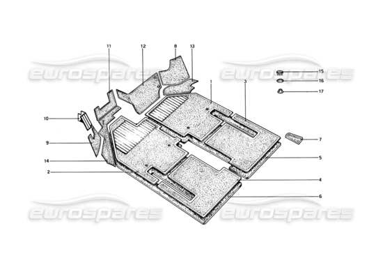 a part diagram from the Ferrari 365 GT4 Berlinetta Boxer parts catalogue