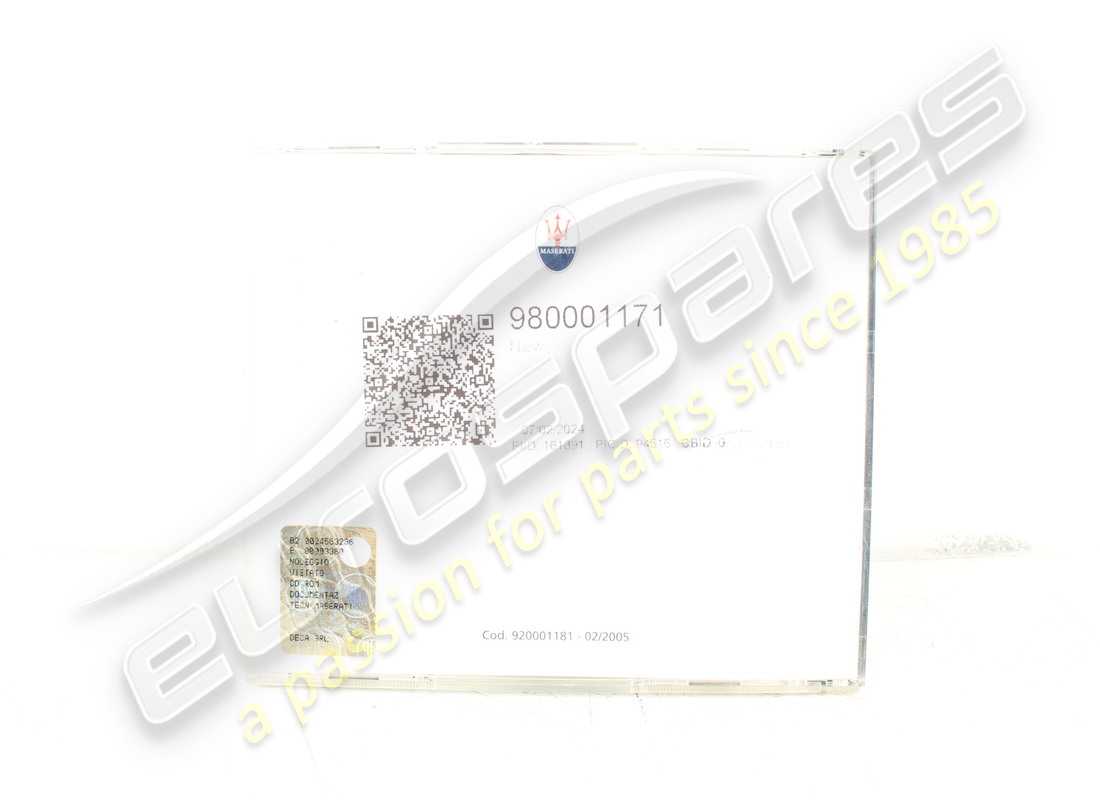 NOUVEAU CD-ROM Maserati. NUMÉRO DE PIÈCE 980001171 (2)