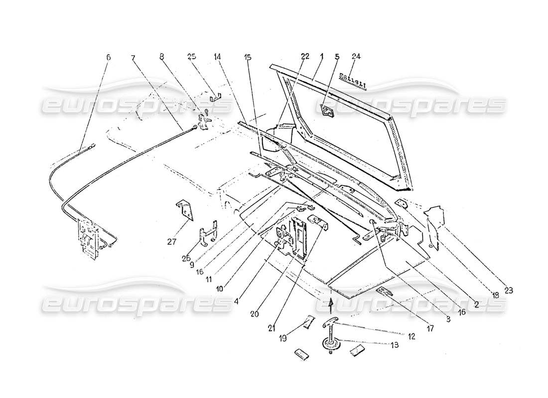un schéma de pièces du catalogue de pièces Ferrari 365 GT 2+2 (Coachwork)