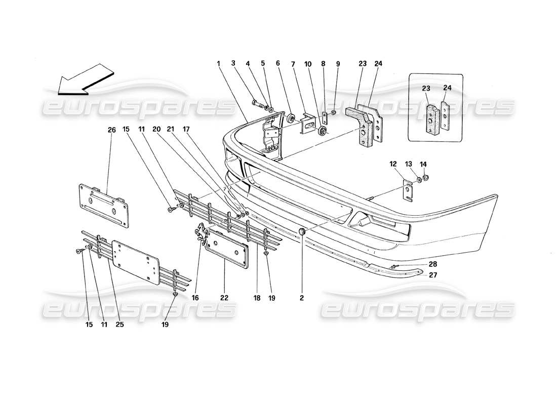 un schéma de pièces du catalogue de pièces ferrari 348
