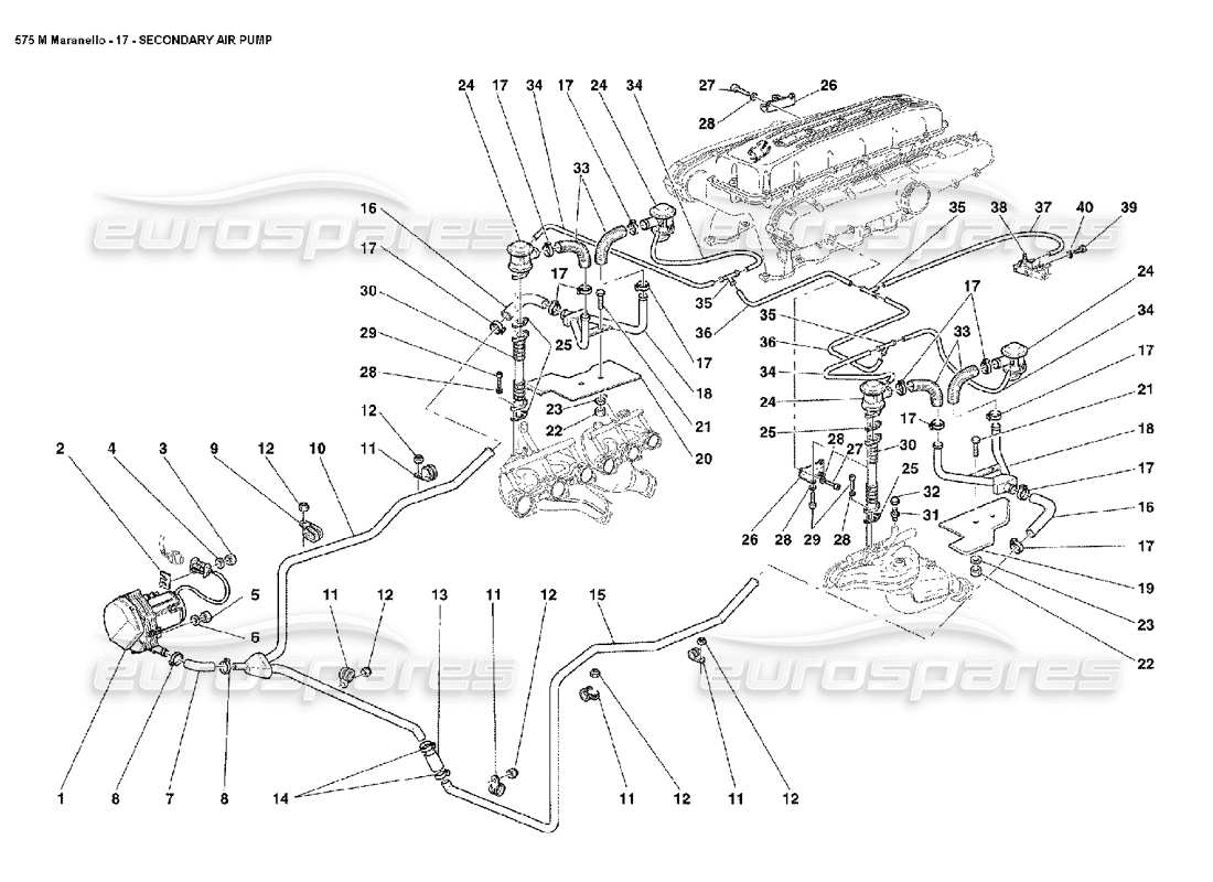 un schéma de pièces du catalogue de pièces Ferrari 575M Maranello