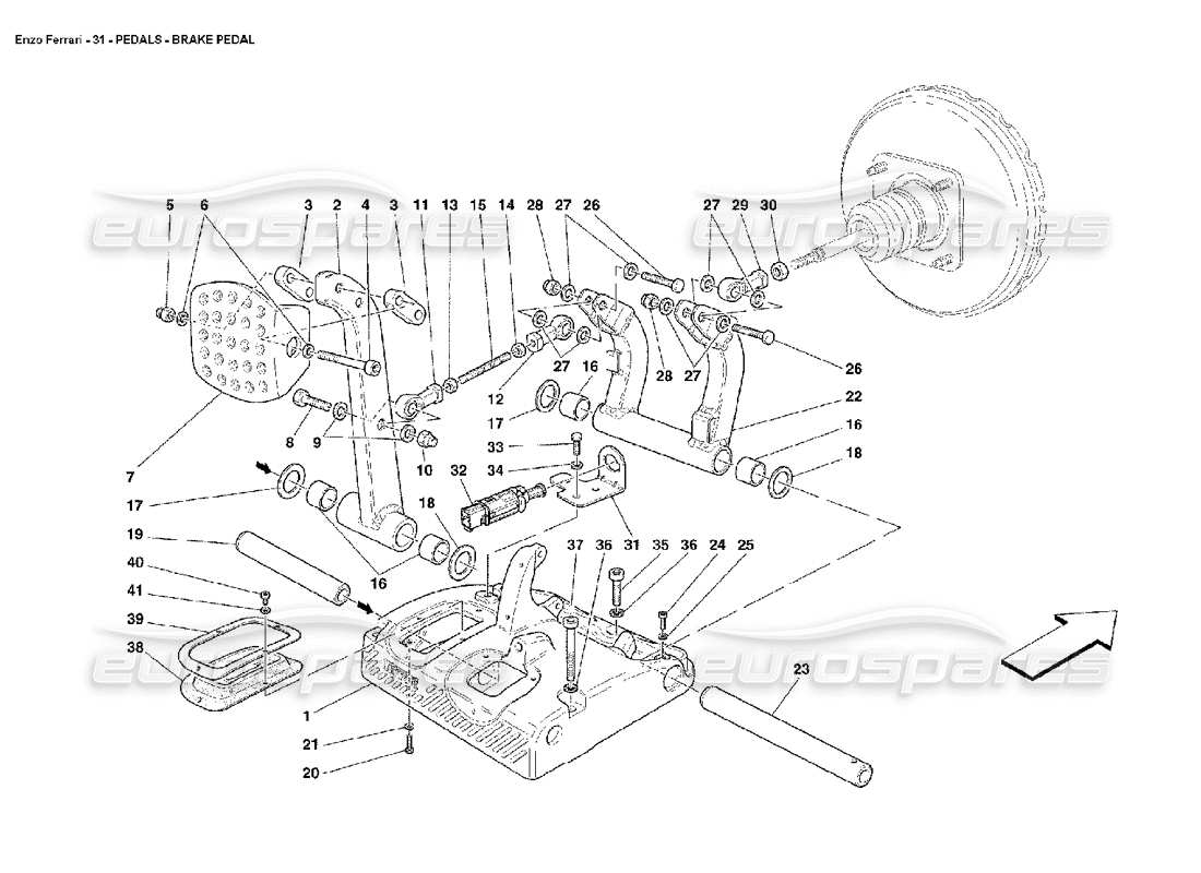 un schéma de pièces du catalogue de pièces ferrari enzo