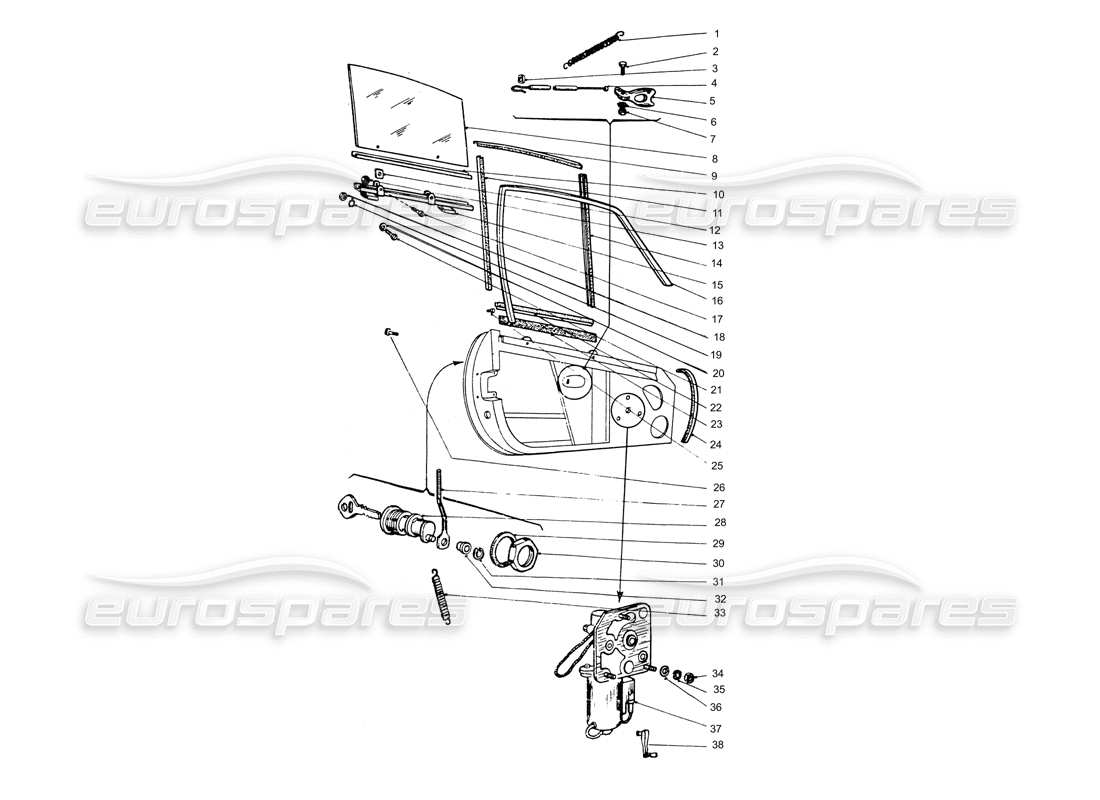un schéma de pièces du catalogue de pièces ferrari 365 gtb4 daytona (coachwork)