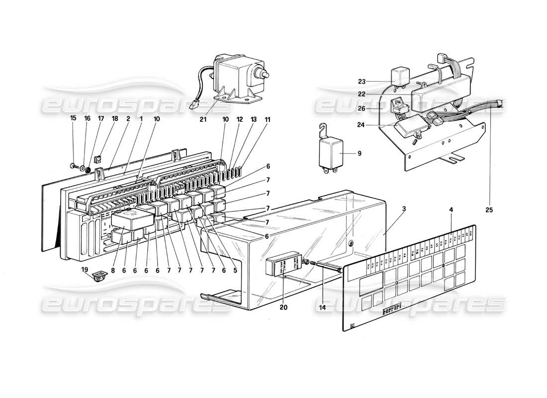 un schéma de pièces du catalogue de pièces Ferrari Mondial 3.0 QV (1984)