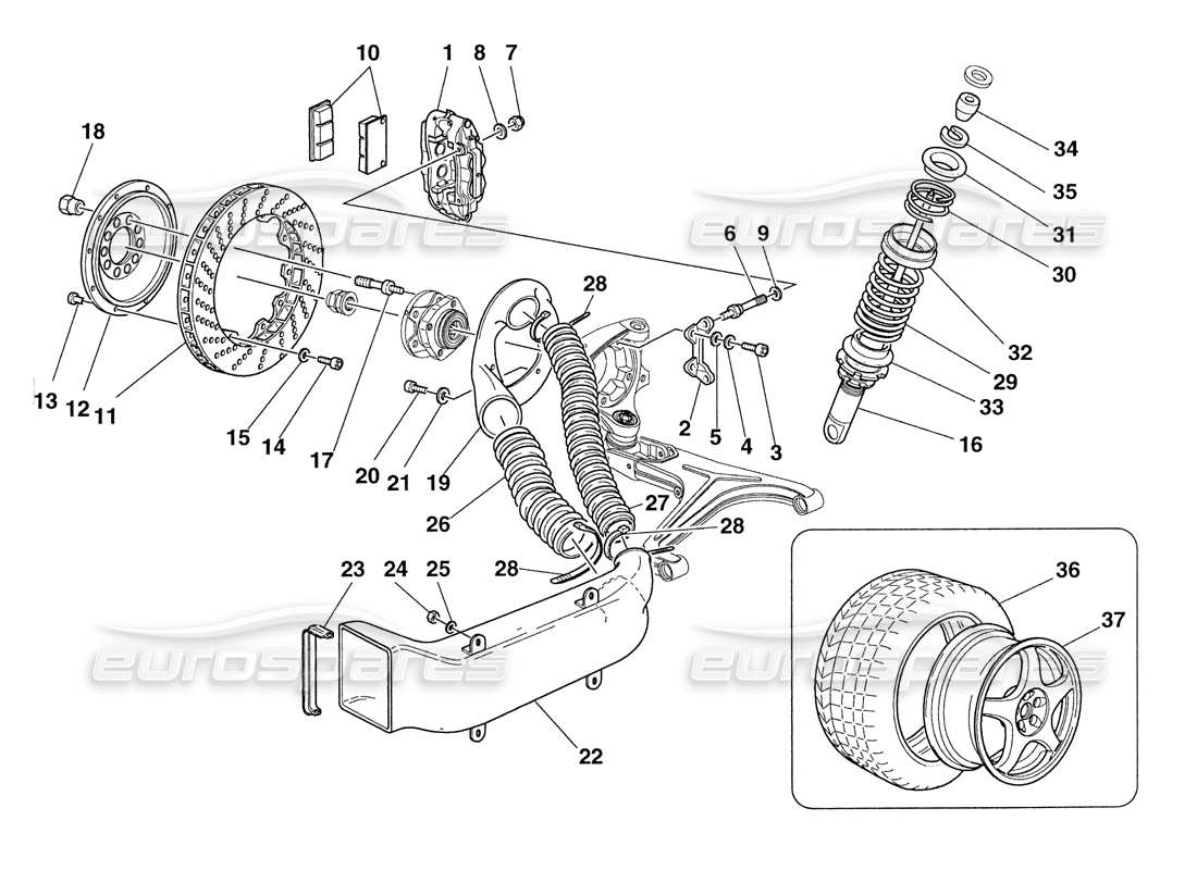 un schéma de pièces du catalogue de pièces ferrari 355 challenge (1999)